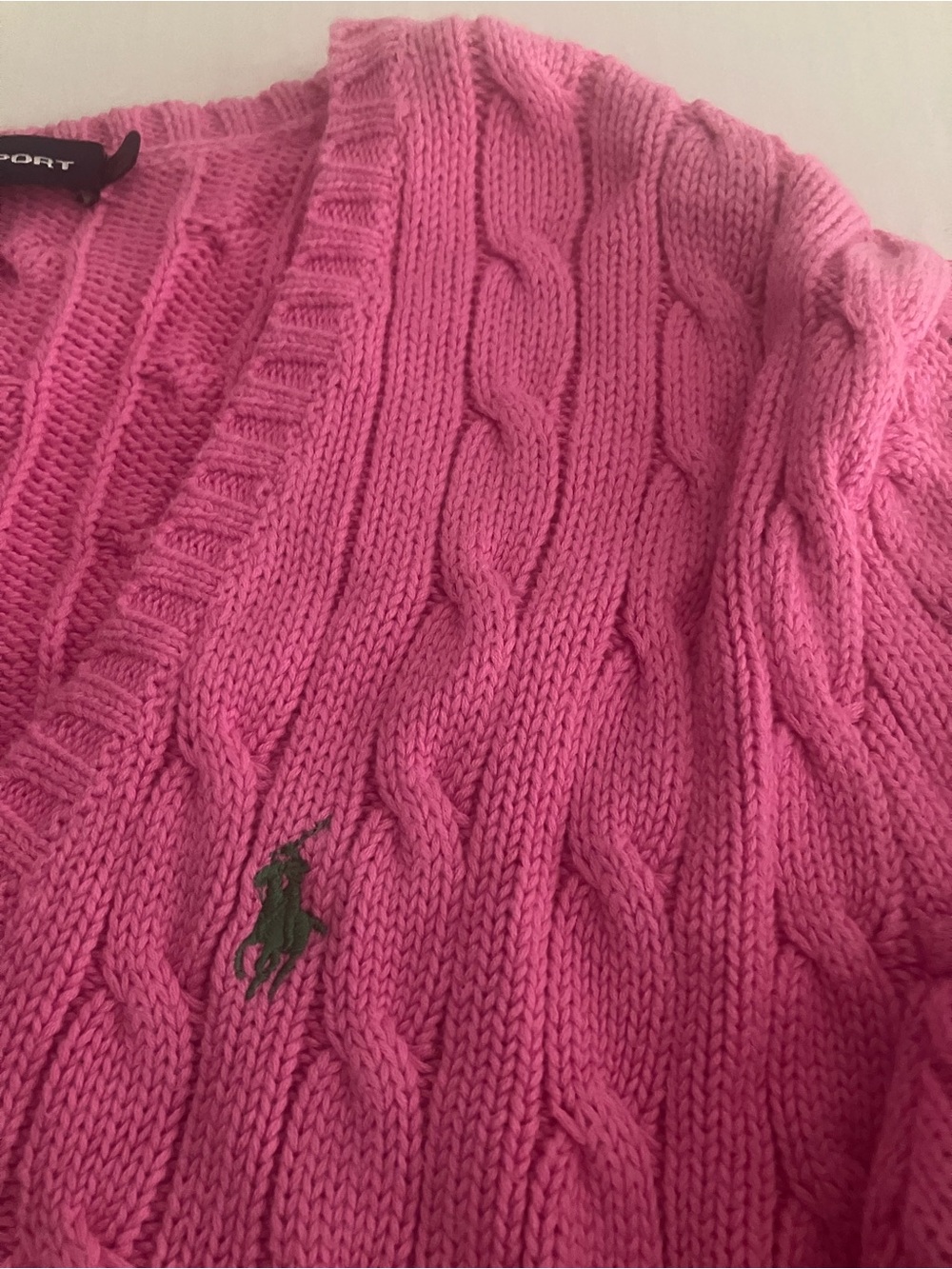 Ralph Lauren Sport Hot Pink Cable Knit Sweater - Picture 4 of 7
